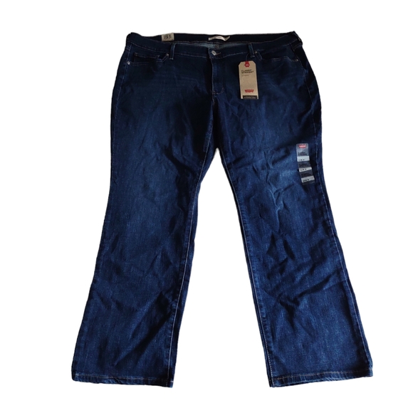 NWT Levi's 22W Classic Straight Sculpt Hypersoft Mid Rise Blue Jeans - Picture 1 of 16